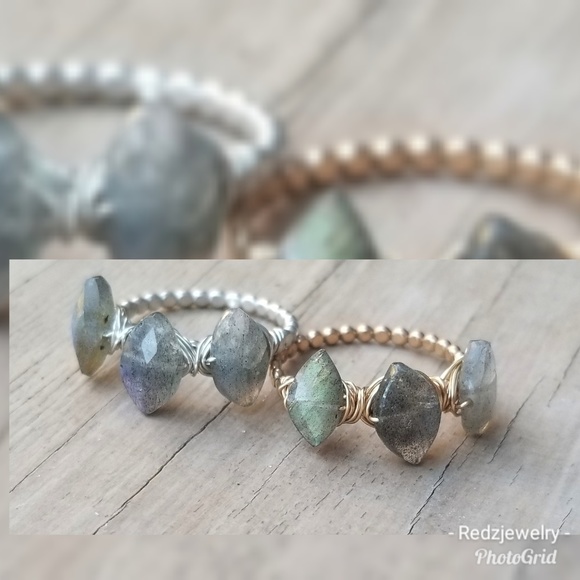 Handmade labradorite ring - Picture 2 of 4